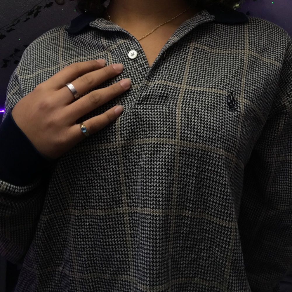 Nautical button crew neck